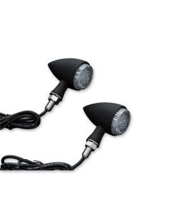 Kuryakyn Black Rear Red Torpedo LED Turn Signal Indicator Lights Harley Yamaha