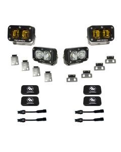 Baja Designs Fog Pocket Light Kit S2 SAE / Pro Series Multi Pattern Baja Amber Lens 448183
