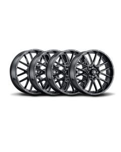 ITP Set of Four Storm Series Hurricane Wheels Matte Black 20x6.5 4/156 4+2.5