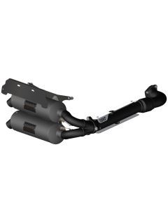 HMF Muffler Polaris RZR Turbo R 22-25 Gun Metal Titan-XL Dual Full System Exhaust Blackout End Cap