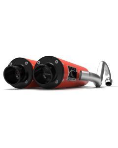 HMF Muffler Can-Am Renegade 500/850 12-22 Can-Am Red Performance Dual Full System Exhaust Black Turn Down End Cap