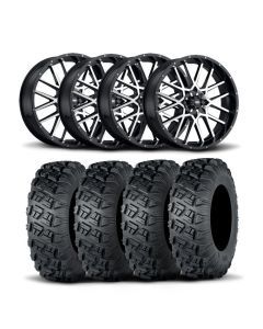 ITP Hurricane 18" Machined Black Wheels And Versa Cross XTR Tires [33x10-18]