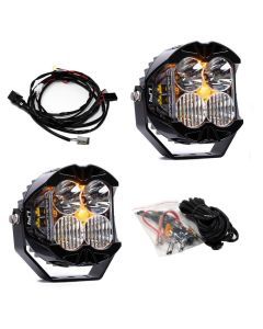Baja Designs Auxiliary LED Light Pod Pair Baja Amber Backlight LP4 Pro Series Driving/Combo Pattern Clear Lens Universal 297803