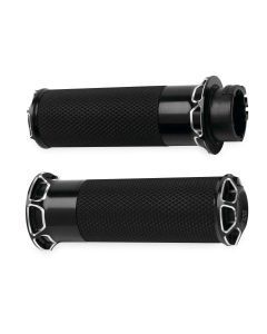 Arlen Ness Black Beveled Fusion Hand Grips for 2008-2015 Harley Touring