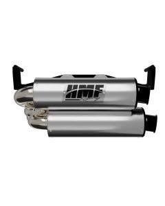 HMF Muffler Dual Slip-On Performance Exhaust Brushed Turn Down Black End Cap For Can-Am Outlander 1000/850 2025-2026 14655636072