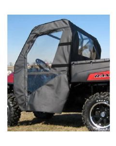 Falcon Ridge Black Canvas Soft Roll-Away Doors And Cold Rated Rear Window With Zipper For Polaris Ranger 2009-2014, 2016-2022