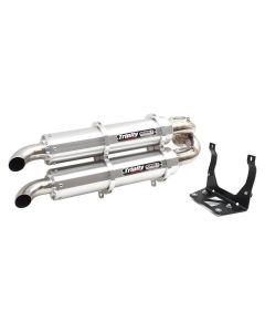 Trinity Racing Stage 5 Dual Slip On Exhaust Brushed Muffler TR-4160S