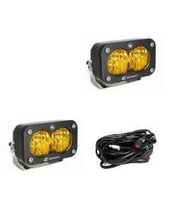 Baja Designs Auxiliary LED Light Pod Pair S2 Sport Series Wide Cornering Pattern Baja Amber Lens Universal 547815