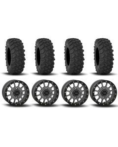 System 3 SB-5 Beadlock Gun Metal Grey 15" Wheels And XTR370 Tires [35x10-15]