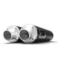 HMF Muffler Can-Am Maverick Turbo 15-17 Black Performance Dual Slip On Exhaust Turn Down End Cap