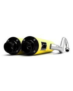 HMF Muffler Can-Am Renegade 500/850 12-22 Sunburst Yellow Performance Dual Full System Exhaust Black Turn Down End Cap