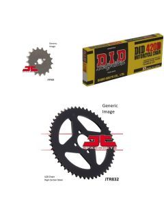420D Chain Natural, Front & Rear Sprocket Kit for Street YAMAHA YSR50 1987-1992