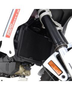 R&G Racing Black Aluminum Radiator Guard For 2022-2024 Ducati DesertX RAD0284BK
