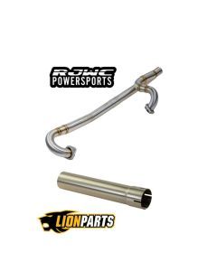 RJWC High Flow Stainless Header With Muffler Adapter For Can Am Outlander + Renegade G2