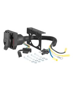 Dual-Output Electrical Adapter with Tester (Adds 7-Way RV Blade to 4-Way Flat)