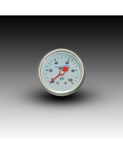 Intellitronix Analog Fuel Pressure 100PSI Gauge With White Faceplate AFP02