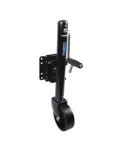 Jack, 1,500 lbs., Swing-Away, Bolt-On, Steel Construction, 10" Travel, 8" Poly Wheel