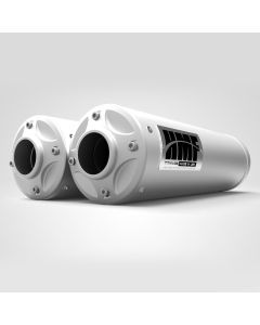 HMF Muffler Can-Am Maverick Turbo 15-17 Stainless Titan-QS Dual Slip On Exhaust Billet End Cap