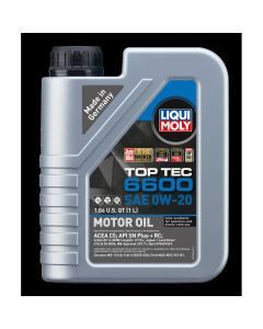 Liqui Moly 1L Top Tec 6600 SAE 0W20 Motor Oil 22044