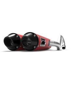 HMF Muffler Honda Talon 19-24 Red Performance Dual Full System Exhaust Black Euro End Cap