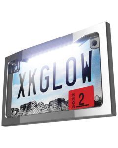 XK Glow LED License Plate Frame with White LED Chrome - XK034019-W