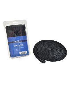 WSM 3/8'' x 15' Nylon Black Dock Line 1000-3815BK