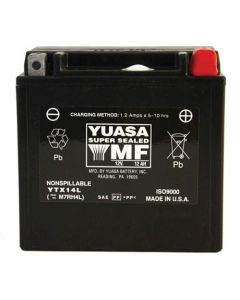 Yuasa Maintenance Free YTX14L 12 Volt Battery YUAM7RH4L