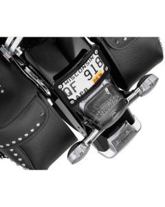 Kuryakyn Gloss Black Laydown Curved License Plate Mount Kit Harley Honda Chopper