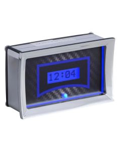 1957 Chevy Car Digital Clock, Carbon Fiber Style Face, Blue Display