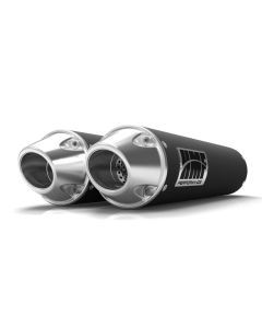 HMF Muffler Polaris RZR XP/4 Turbo/S 16-21 Ceratoke Black Performance Dual Slip On Exhaust Euro End Cap
