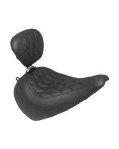Mustang Wide Tripper Solo Seat Diamond Stitch With Backrest Black 83025