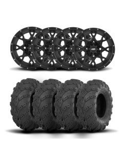 ITP Hurricane 14" Matte Black Wheels And Mud Lite Tires [30x10-14]