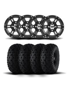 ITP SS212 12" Matte Black Wheels And Holeshot ATR Tires [25x8-12]