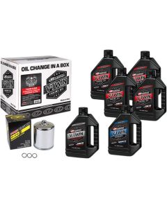 Maxima Twin Cam Oil Change Kit & Chrome Filter for 99-17 Harley Touring Softail