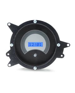1969-70 Ford Mustang Digital Clock, Silver Alloy Style Face, Blue Display