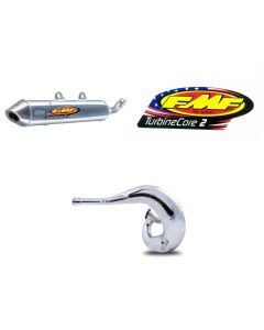Gnarly Exhaust Pipe & Turbinecore2 Silencer w/ Decal KAWASAKI KDX200 1995-2006