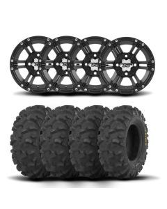 ITP SS212 12" Matte Black Wheels And Blackwater Evolution Tires [26x9-12]