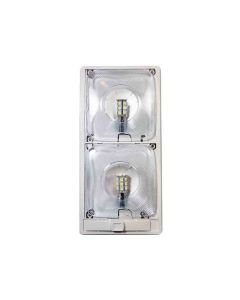 Double LED Interior Economy Light - Optic Clear Lens with Switch