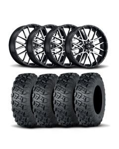 ITP Hurricane 18" Machined Black Wheels And Versa Cross XTR Tires [28x10-18]