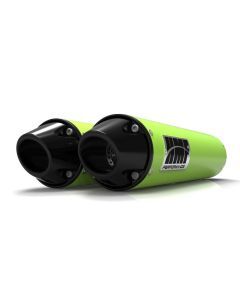 HMF Muffler Can-Am Renegade 500/850 12-22 Venom Green Performance Dual Slip On Exhaust Black Euro End Cap