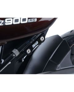R&G Racing Black Rear Foot Rest Delete Blanking Plates For 2017-2019 Kawasaki Z900 ZR900