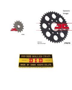 520 Chain Natural, Front & Rear Sprocket Kit for HONDA CB250 Nighthawk 1991-2008
