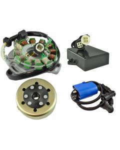 RMStator 200 W Stator And Regulator Rectifier, Peak RPM CDI Box, Ignition Coil and Flywheel Kit