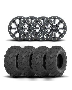 ITP Velocity Inertia 14" Matte Black Wheels And Mud Lite Tires [28x10-14]