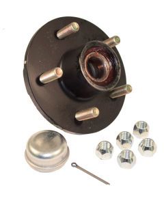 Pre-Grease-Packed Trailer Hub Assembly - 5 On 4-1/2" Bolt Circle, 1,750 lbs. Capacity For 1-3/8" To 1-1/16" tapered spindles