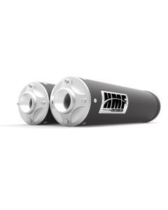 HMF Muffler Can-Am Maverick Turbo 15-17 Gun Metal Titan-QS Dual Slip On Exhaust Billet End Cap