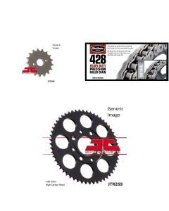 428H Heavy-Duty Chain Natural, Front & Rear Sprocket Kit for HONDA CB125TT 1990