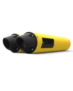HMF Muffler Can-Am Renegade 500/850 12-22 Can-Am Yellow Performance Dual Slip On Exhaust Blackout Euro End Cap
