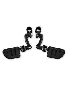 Kuryakyn Black Longhorn Offset Highway Trident Pegs 1-1/4" Guard Harley Honda