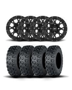 ITP Hurricane 15" Matte Black Wheels And Versa Cross XTR Tires [33x10-15]